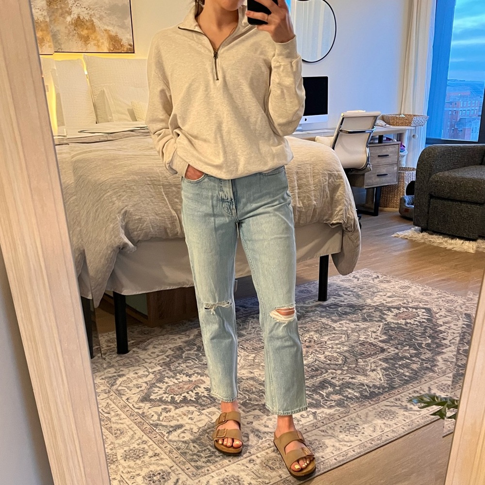 Free Assembly, Light Blue Distressed Women's Jeans, Size 0 short